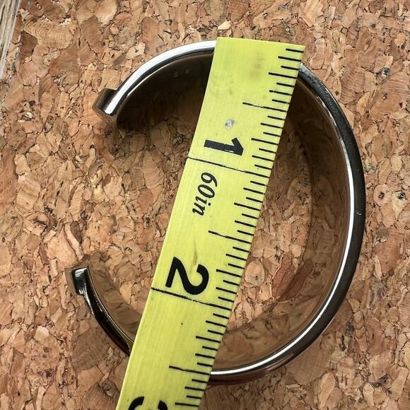 Salvatore Ferragamo Silver Vara Buckle Logo Leather Bracelet MINT - Picture 5 of 8